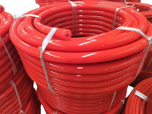 Red Color Polyurethane PU Round Belt 90 A Shore Hardness Custom Logo