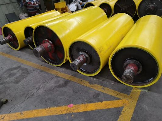 Heavy Duty PU Coated Roller 90 A Shore Hardness Polyurethane Conveyor Rollers