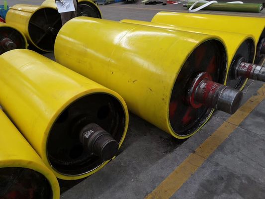 Heavy Duty PU Coated Roller 90 A Shore Hardness Polyurethane Conveyor Rollers