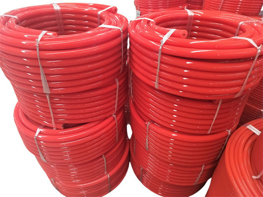 Red Color Polyurethane PU Round Belt 90 A Shore Hardness Custom Logo
