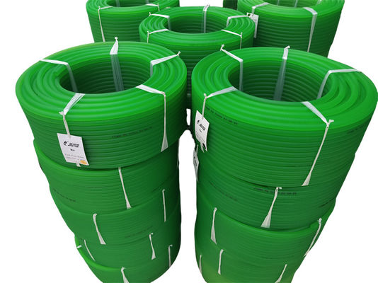 Custom Rough Round Polyurethane Belt Anti Static 88 A Hardness Green Color