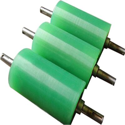 Polyurethane Coated Roller with 75-90A Shore Hardness for Heavy Duty Conveyor and Material Handling Forklift