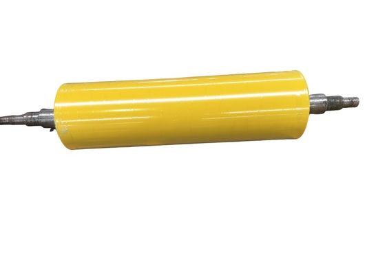 Rulli trasportatori di poliuretano giallo resistenti all' usura, rulli da pista di poliuretano